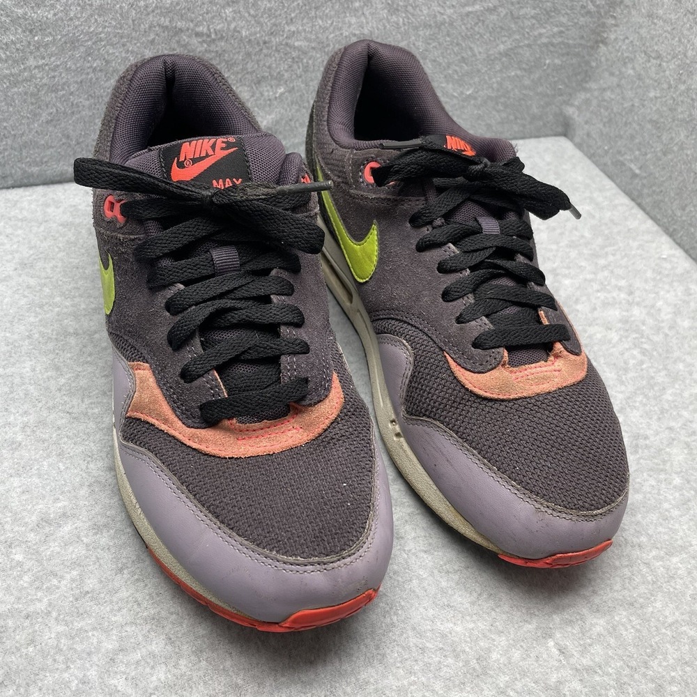 Nike Air Max 1 Essential 537383-505 Men's 8.5 Purple Volt Atomic Red Sneakers